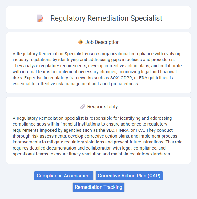 Regulatory Remediation Specialist Job Description and Career Detail