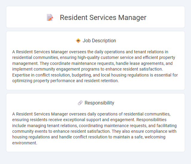 Resident Services Manager Job Description and Career Detail