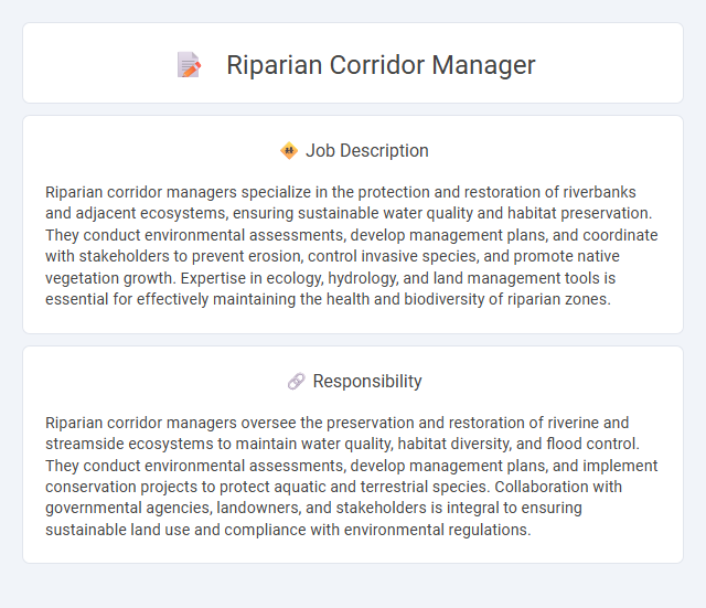 Riparian Corridor Manager Job Description and Career Detail