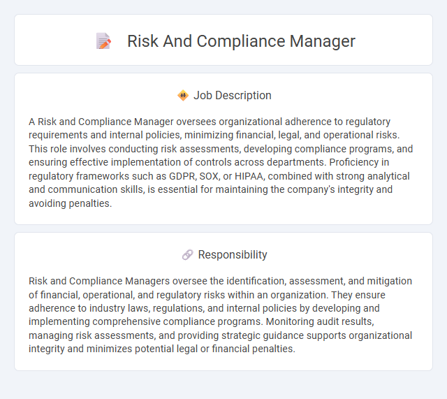Risk And Compliance Manager Job Description and Career Detail