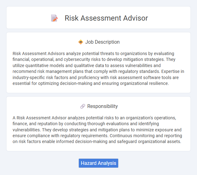 Risk Assessment Advisor Job Description and Career Detail