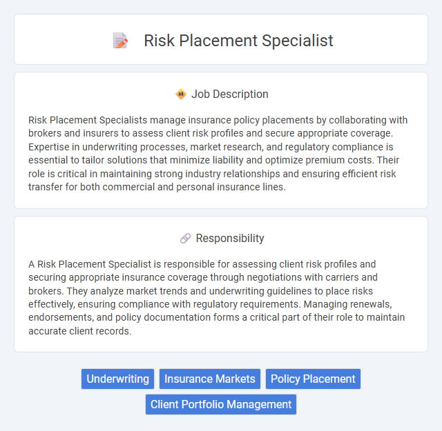 Risk Placement Specialist Job Description and Career Detail