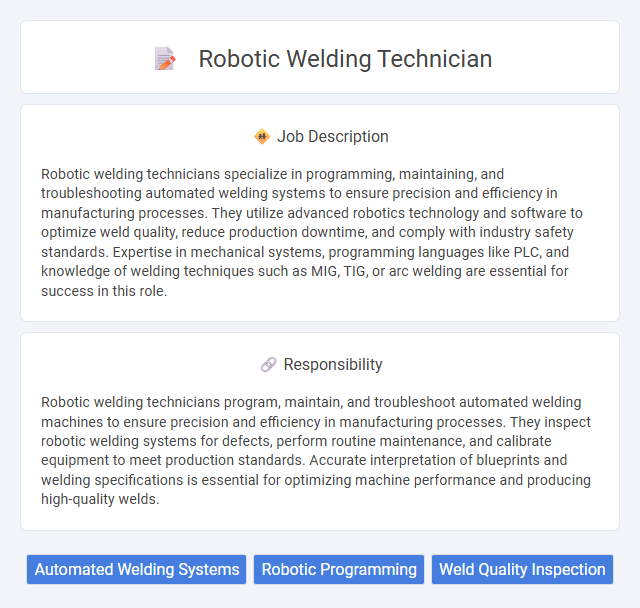 Robotic Welding Technician Job Description and Career Detail