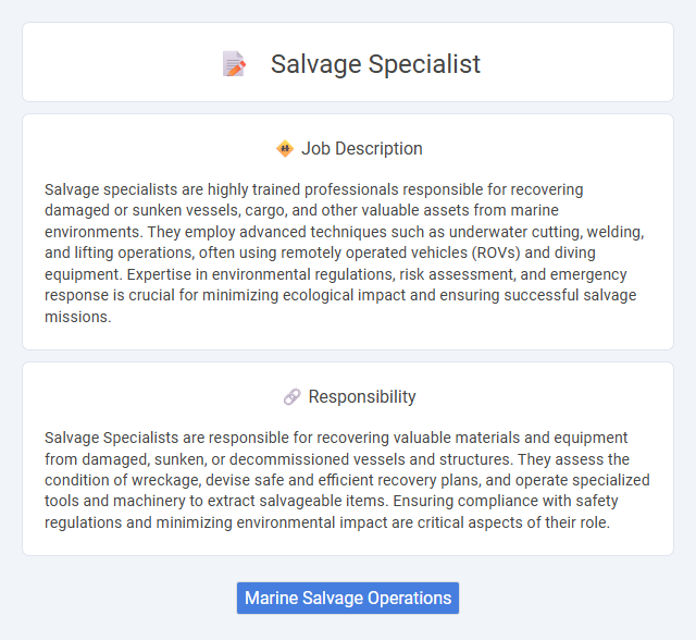 Salvage Specialist Job Description and Career Detail