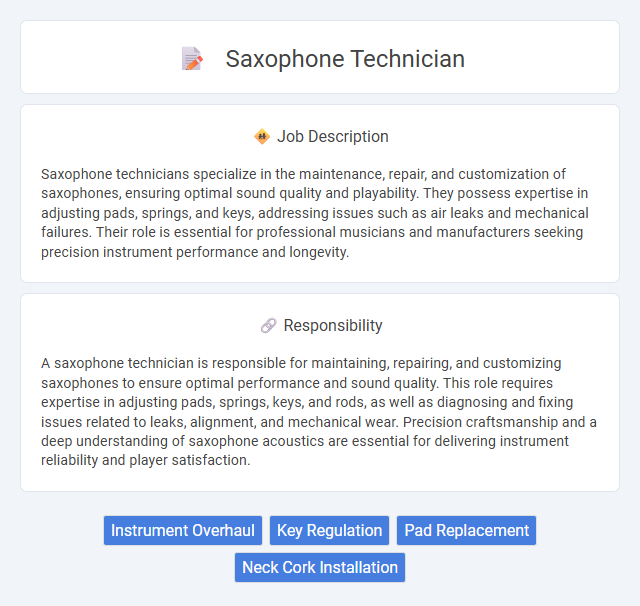 Saxophone Technician Job Description and Career Detail