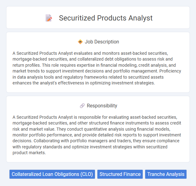 Securitized Products Analyst Job Description and Career Detail