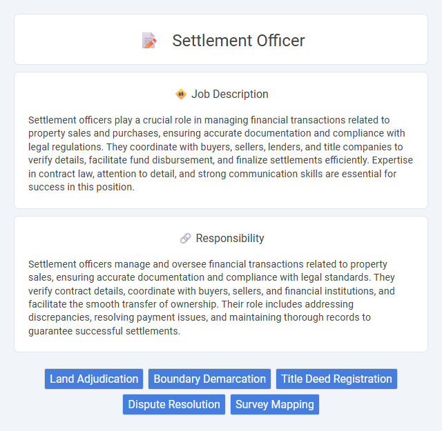 Settlement Officer Job Description and Career Detail