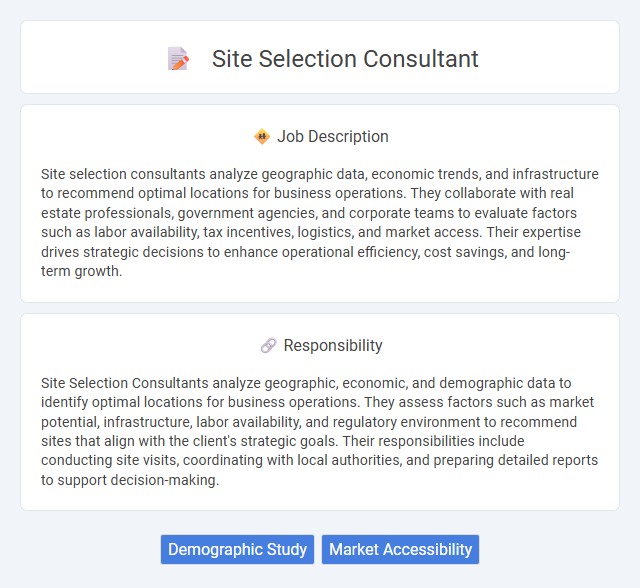 Site Selection Consultant Job Description and Career Detail