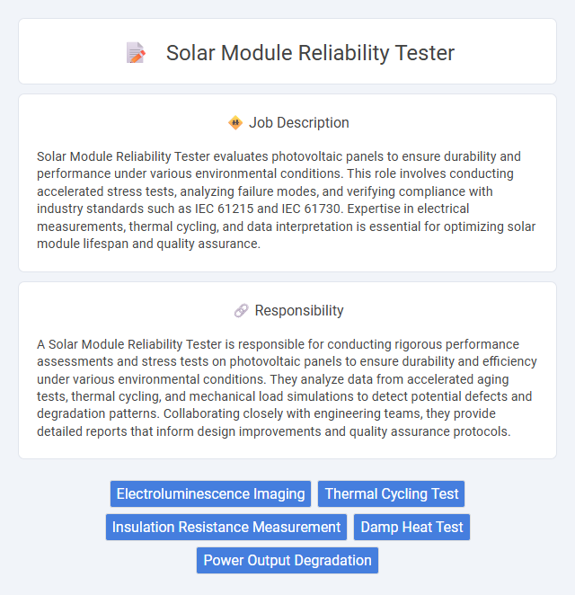 Solar Module Reliability Tester Job Description and Career Detail