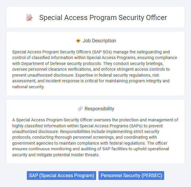 Special Access Program Security Officer Job Description and Career Detail