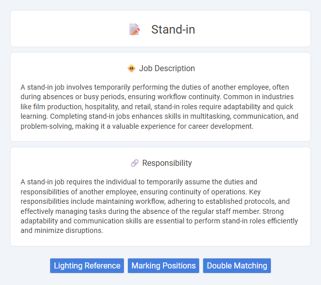 Stand-In Job Description and Career Detail