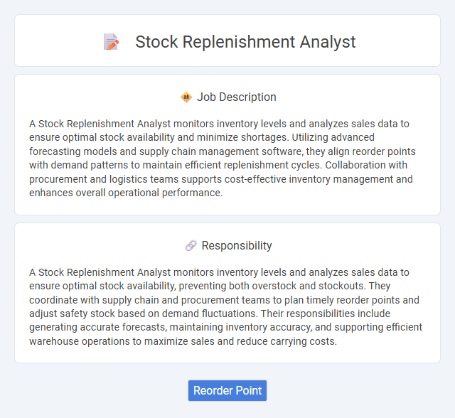 Stock Replenishment Analyst Job Description and Career Detail