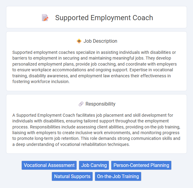 Supported Employment Coach Job Description and Career Detail