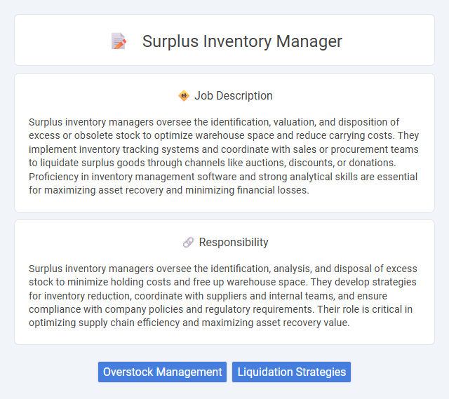 Surplus Inventory Manager Job Description and Career Detail