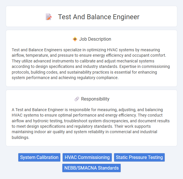Test And Balance Engineer Job Description and Career Detail