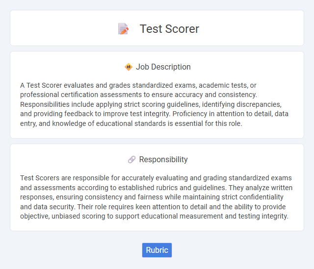 Test Scorer Job Description and Career Detail