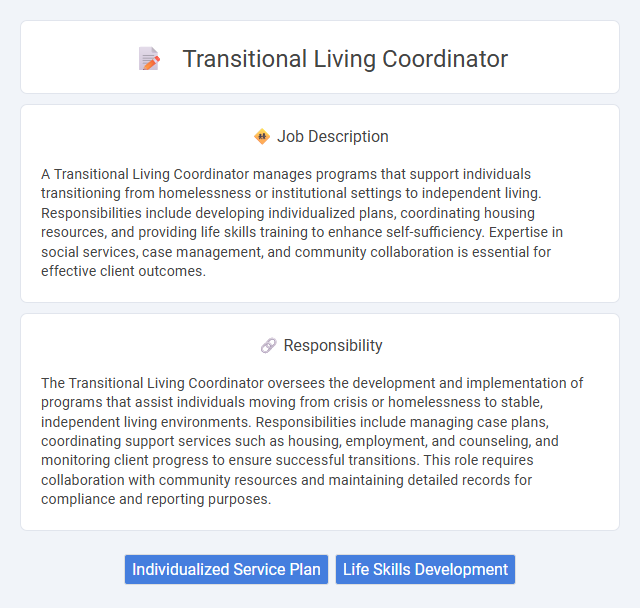 Transitional Living Coordinator Job Description and Career Detail