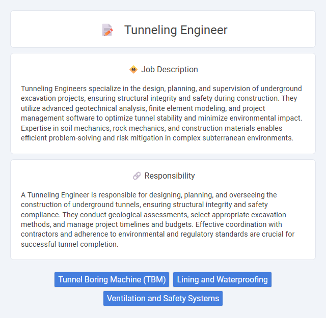 Tunneling Engineer Job Description and Career Detail