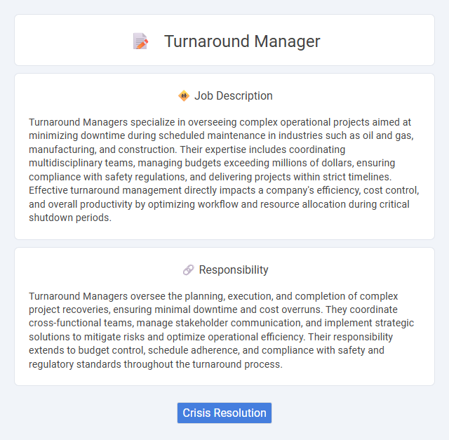 Turnaround Manager Job Description and Career Detail