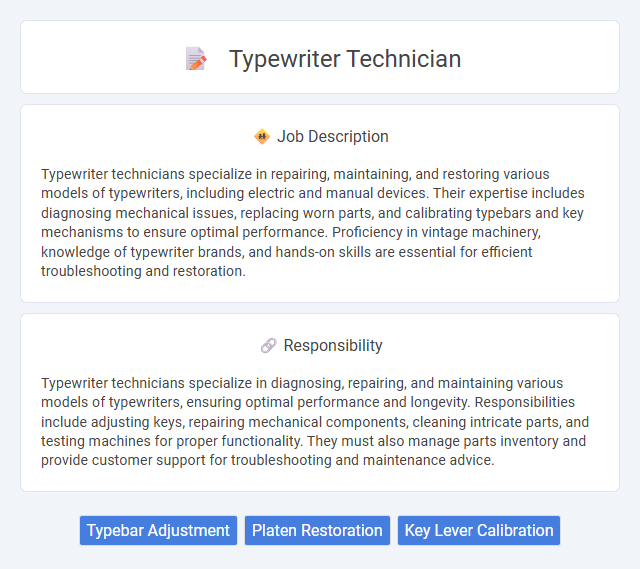 Typewriter Technician Job Description and Career Detail