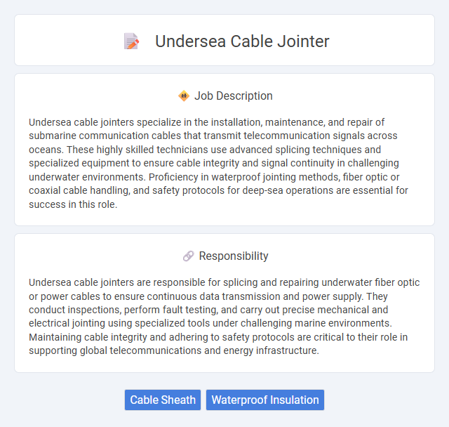 Undersea Cable Jointer Job Description and Career Detail