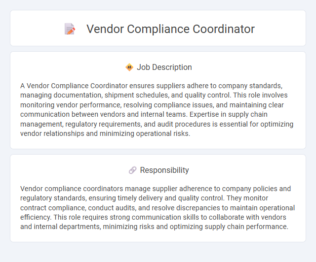 Vendor Compliance Coordinator Job Description and Career Detail
