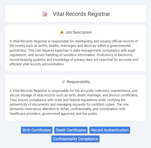 Vital Records Registrar Job Description and Career Detail