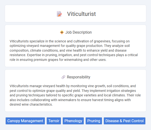 Viticulturist Job Description and Career Detail