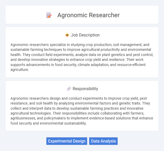 Agronomic Researcher Job Description and Career Detail