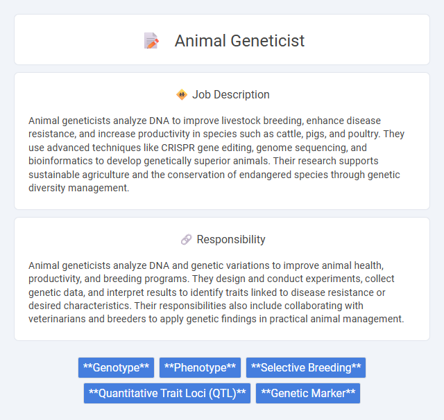 Animal Geneticist Job Description and Career Detail