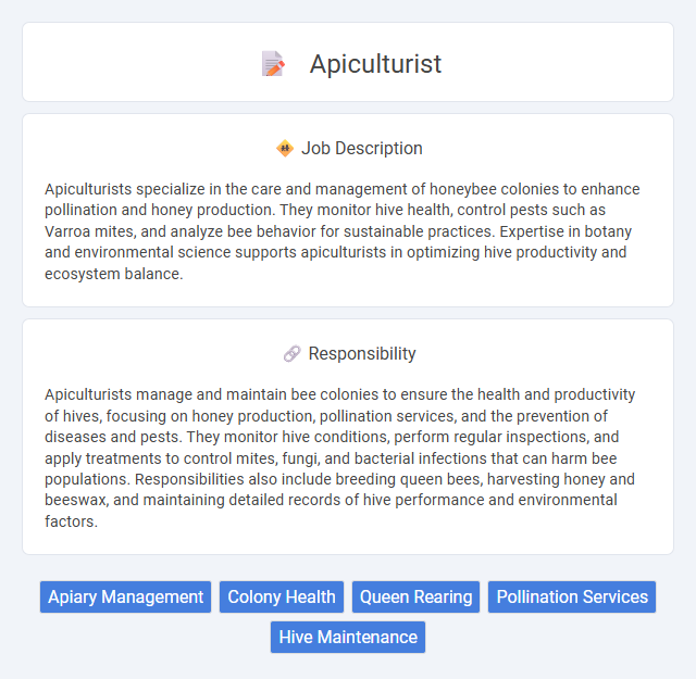 Apiculturist Job Description and Career Detail