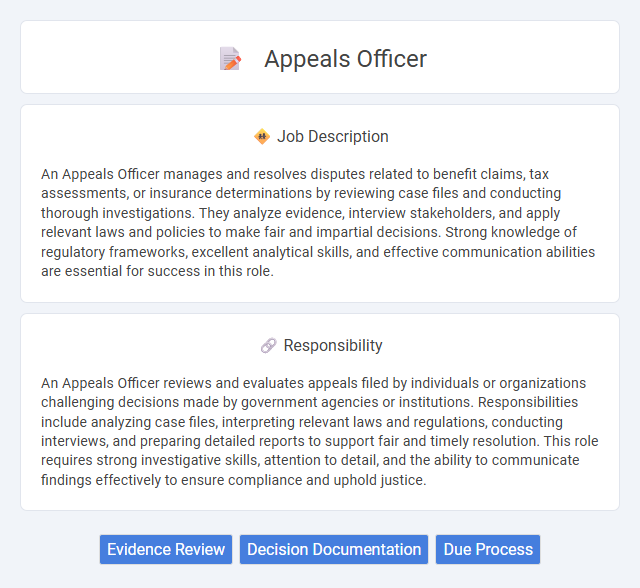 Appeals Officer Job Description and Career Detail