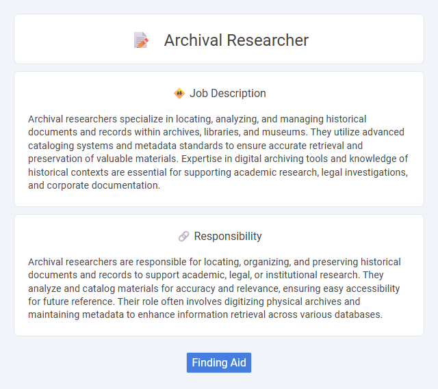 Archival Researcher Job Description and Career Detail