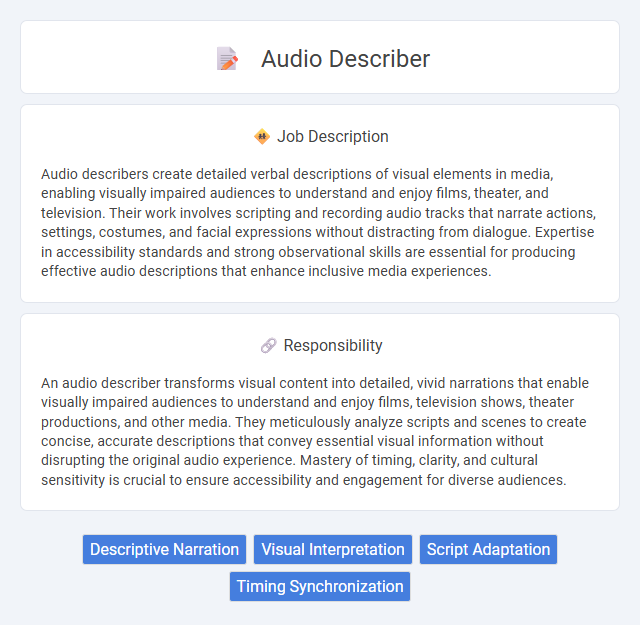 Audio Describer Job Description and Career Detail