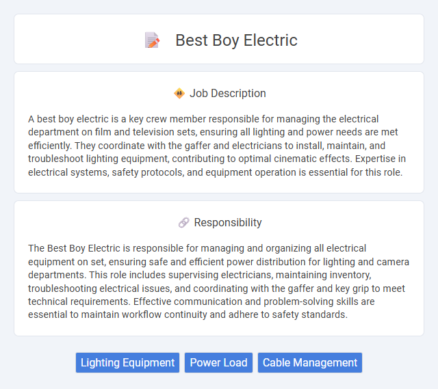 Best Boy Electric Job Description and Career Detail
