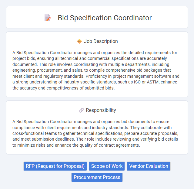 Bid Specification Coordinator Job Description and Career Detail