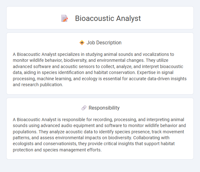 Bioacoustic Analyst Job Description and Career Detail