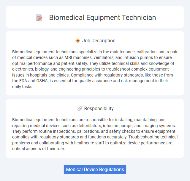 Biomedical Equipment Technician Job Description and Career Detail