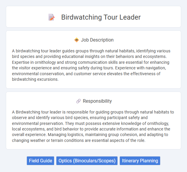 Birdwatching Tour Leader Job Description and Career Detail