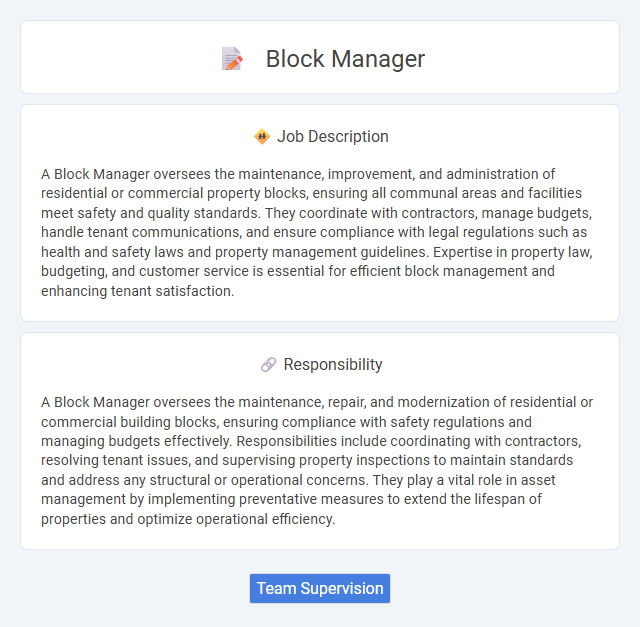 Block Manager Job Description and Career Detail