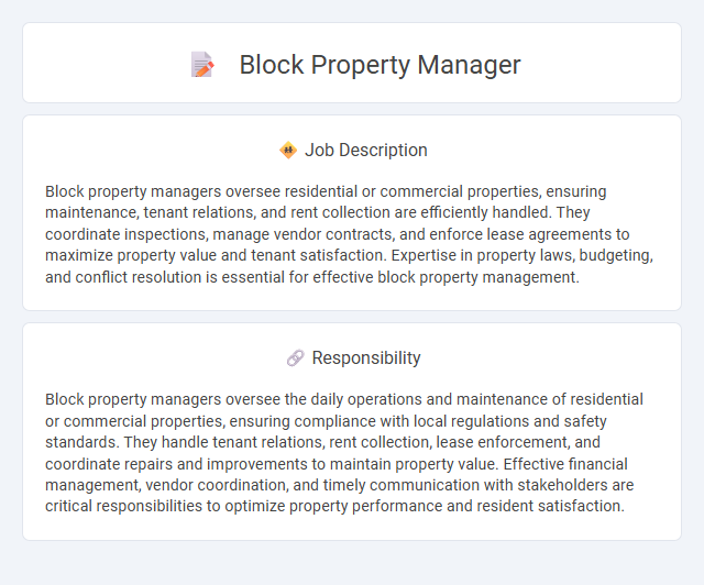 Block Property Manager Job Description and Career Detail