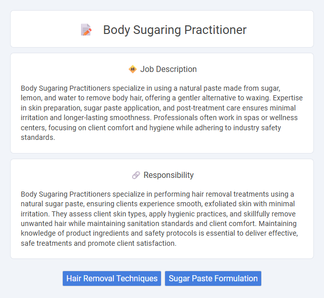 Body Sugaring Practitioner Job Description and Career Detail