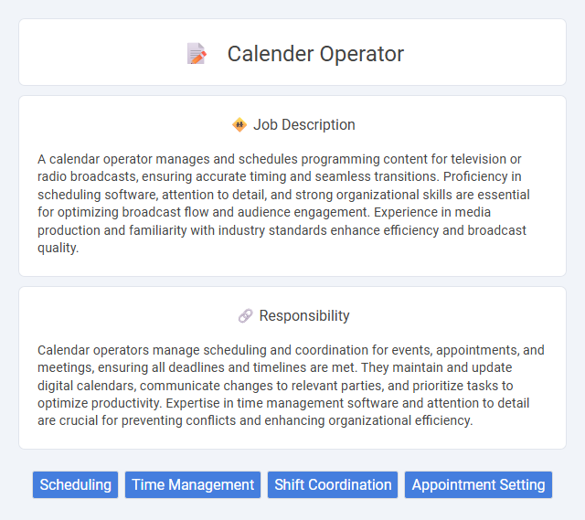 Calender Operator Job Description and Career Detail