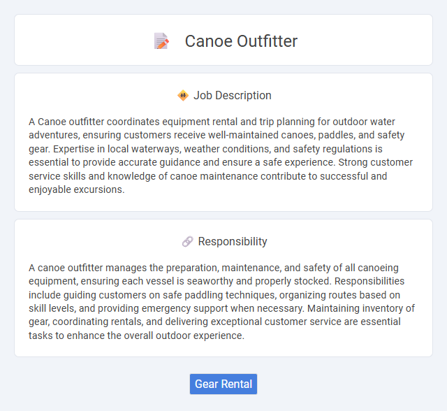 Canoe Outfitter Job Description and Career Detail