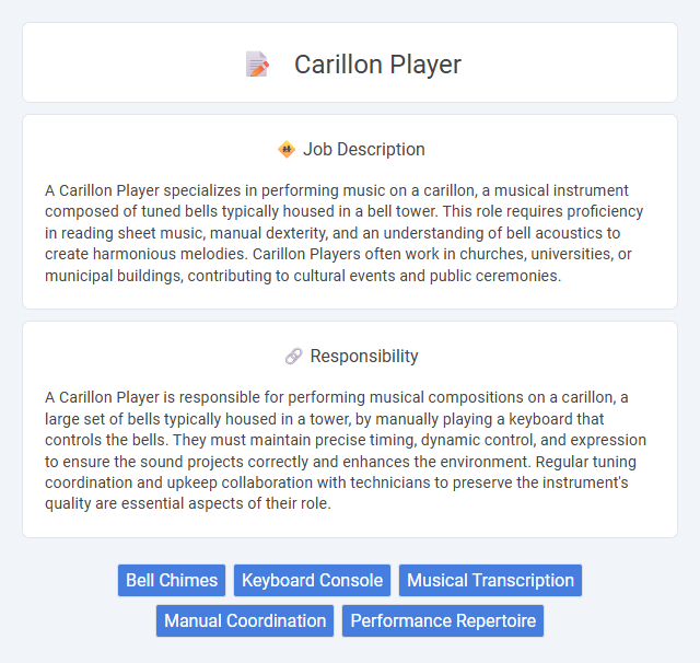 Carillon Player Job Description and Career Detail