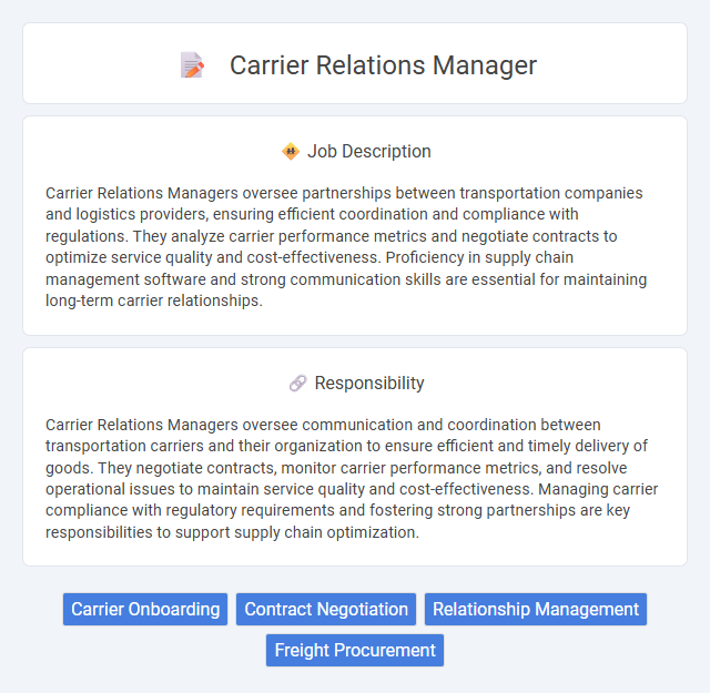 Carrier Relations Manager Job Description and Career Detail