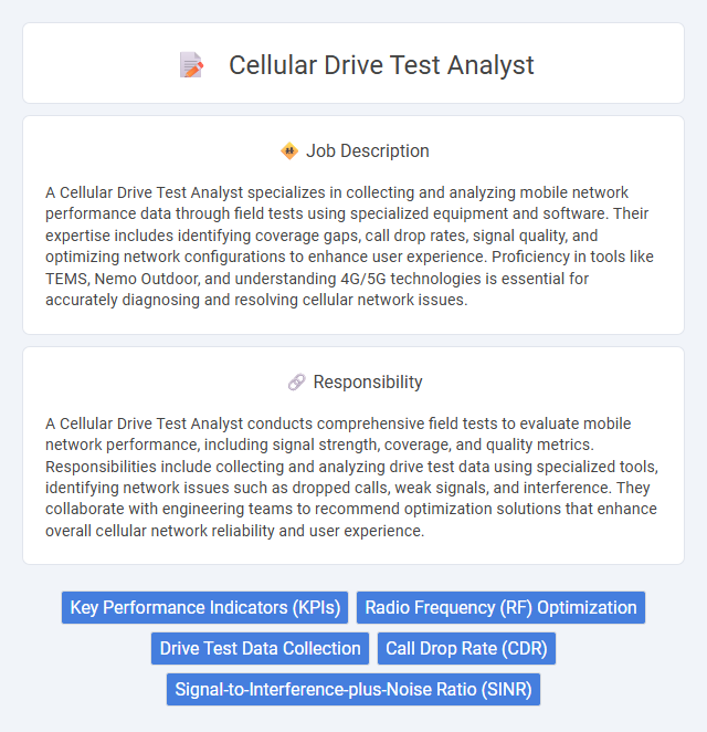 Cellular Drive Test Analyst Job Description and Career Detail