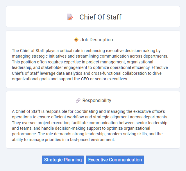 Chief Of Staff Job Description and Career Detail
