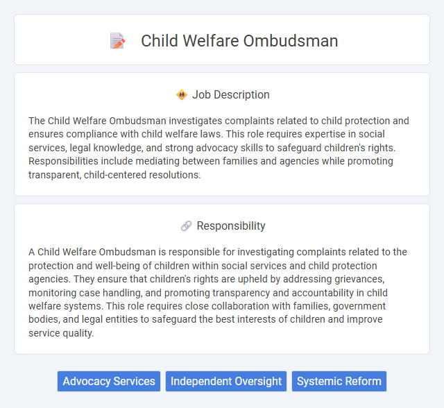 Child Welfare Ombudsman Job Description and Career Detail
