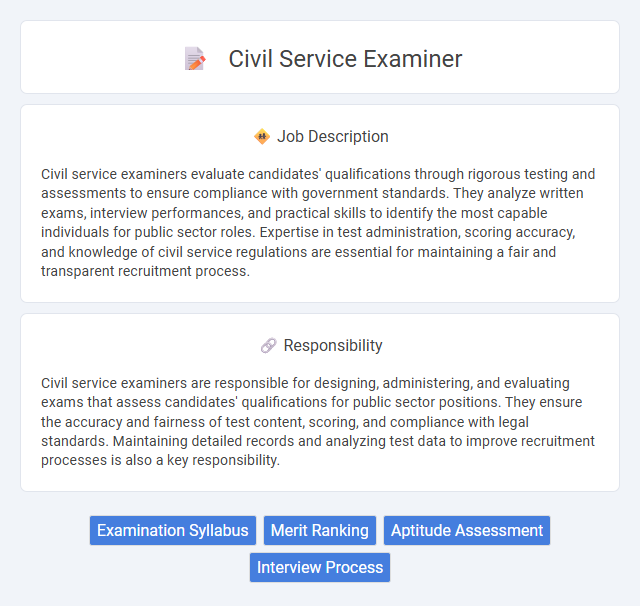 Civil Service Examiner Job Description and Career Detail